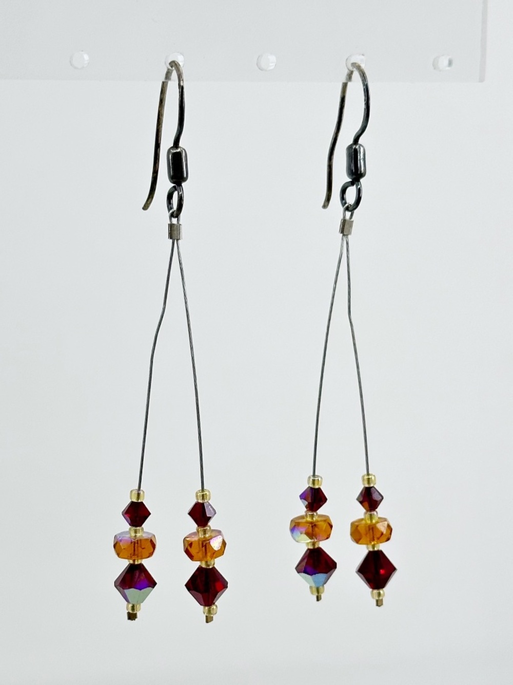 Handmade sterling silver crystal earrings - GM948